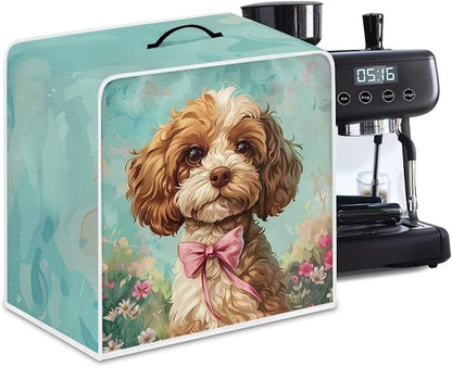 Mumeson Cute Dog Coffee Maker Cover Stand Mixer or Coffee Maker Appliance Cover Dust and Fingerprint Protection Kitchen Stand Mixer Cover Small Appliance Covers, Large
