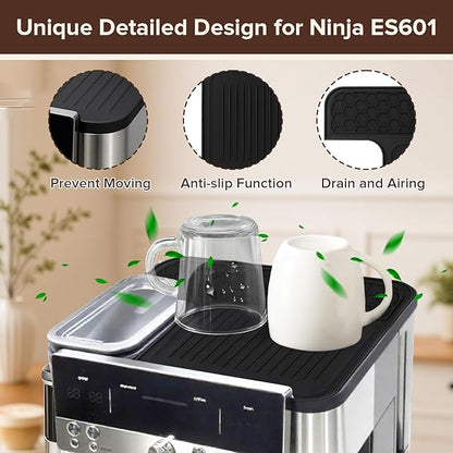 Top Mat for Ninja Luxe Cafe Espresso Machine ES601 & ES701, Protects Top Surface, Anti-scratch, Easy to Clean, Heat Resistant, Non-Slip Silicone Coffee Machine Mat for Ninja Luxe Cafe Accessories