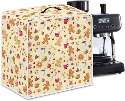 Christmas Coffee Maker Cover Dust Resistant Small Kitchen Appliance Protector with Handle