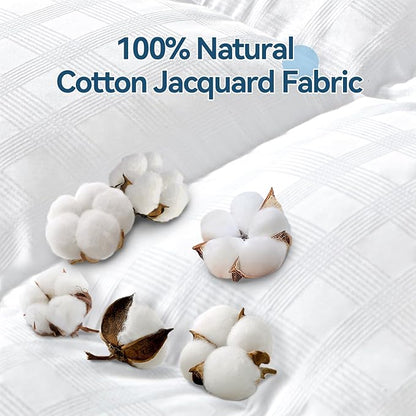 ABENE Mattress Topper for Back Pain Relief, Extra Thick Mattress Pad Pillowtop, Soft Cotton Cover with 8"-21" Deep Pocket, 1300gsm Overfilled Down Alternative Filling (Cotton White, King)