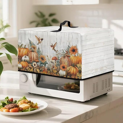 Microwave Oven Dust Cover, Thanksgiving Hummingbird Polyester Dust Cover for Microwave Oven for Most Microwaves Oven Cloth Covers Waterproof Microwaves Dusts Covers Anti-Scratch
