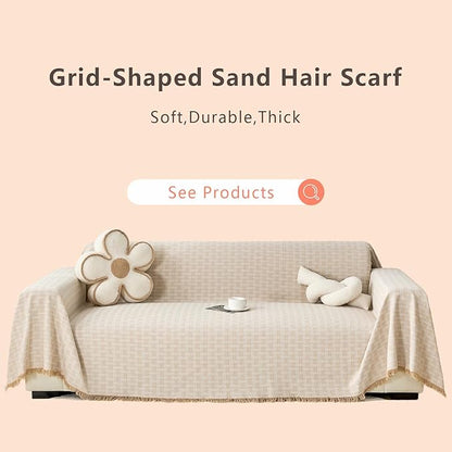 Coffee Couch Cover Blanket Cute Geometrical Jacquard Washable Sofa Cover for Extra Large Furniture for 3 Cushion Sofa L Shaped Sectional Couch Blanket 71"x 134"