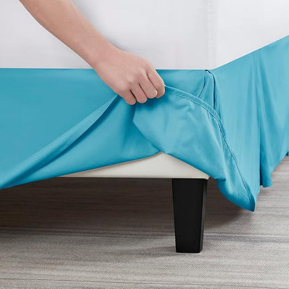 Nestl Beach Blue Twin XL Bed Skirt - Twin XL Size Bed Skirt 14 Inch Drop - Brushed Microfiber Bed Skirts - Hotel Quality Pleated Bed Skirt - Shrinkage & Fade Resistant