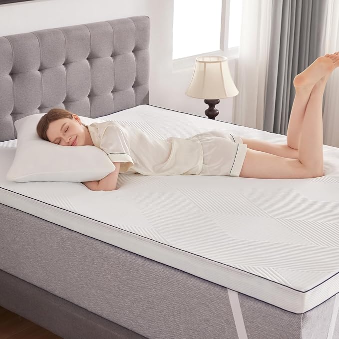 3 Inch Memory Foam Mattress Topper King with Removable Soft Cover Ventilated Breathable Cooling Mattress Pad Portable Bed Topper for Back Pain and Pressure Relief, CertiPUR-US Certified