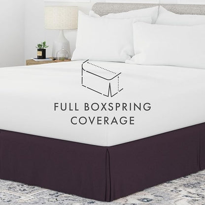 Linen Market Bed Skirt - Ultra Soft Microfiber - Easy Fit with 14 Inch Tailored Drop - Hotel Quality, Shrinkage & Fade Resistant - Bed Cover - Cal King Bed Skirt - Bedroom Décor - (Cal King, Purple)