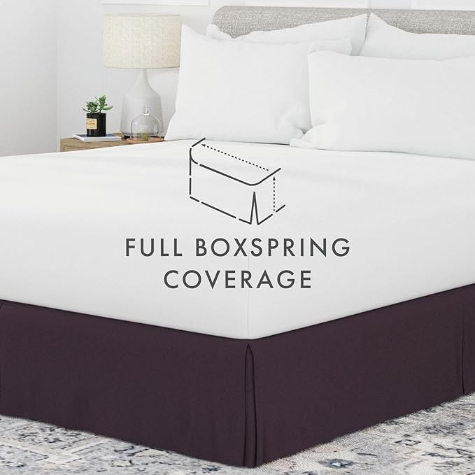 Linen Market Bed Skirt - Ultra Soft Microfiber - Easy Fit with 14 Inch Tailored Drop - Hotel Quality, Shrinkage & Fade Resistant - Bed Cover - Queen Bed Set - Bedroom Décor - (Queen, Purple)