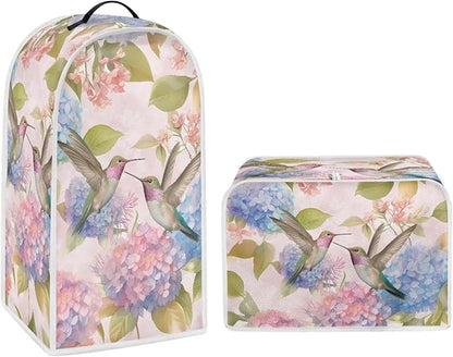 Hummingbird Kitchen Blender Cover Toaster Cover 2 Slice Washable Kitchen Accessories Flower Pattern Small Appliance Protector Dustproof Covers