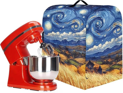 Blue Starry Night Print Mixer Cover Dust Covers with 2 Pocket and Handle Kitchen Appliance Coffee Maker Toaster Dust Covers