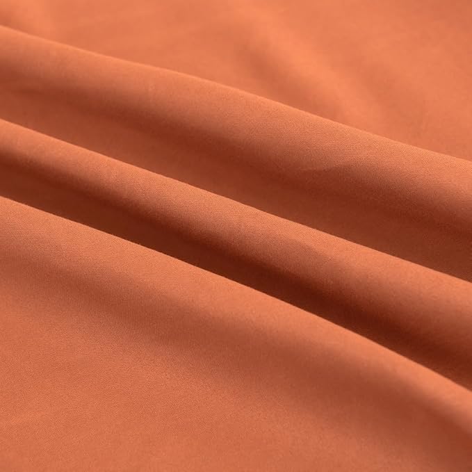 Bed Skirt Queen Size Ruffled Bed Skirt with Split Corners, Queen Bed Skirt 14 Inch Drop, TSUTOMI Queen Size Bed Skirt Terracotta for Ruffled Bed Skirt with Split Corners, Bed Skirts Queen Size