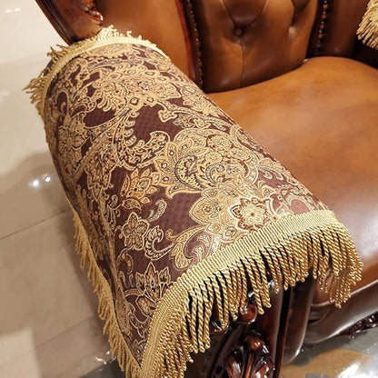 LUFEIJIASHI Luxury Couch Arm Covers,Washable Armrest Covers for Sofa,Anti Slip Recliner Chair Arm Covers Protectors for Leather Sofa Arm Cover Set of 2 (SBDB-Coffee)