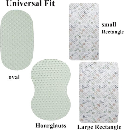 Dot Bassinet Sheet Set 2 Pack Stretch Fitted Bedside Sleeper Bassinet Sheets Sheets,Ultra Soft, for Baby Girls and Boys Light Green Dinosaur