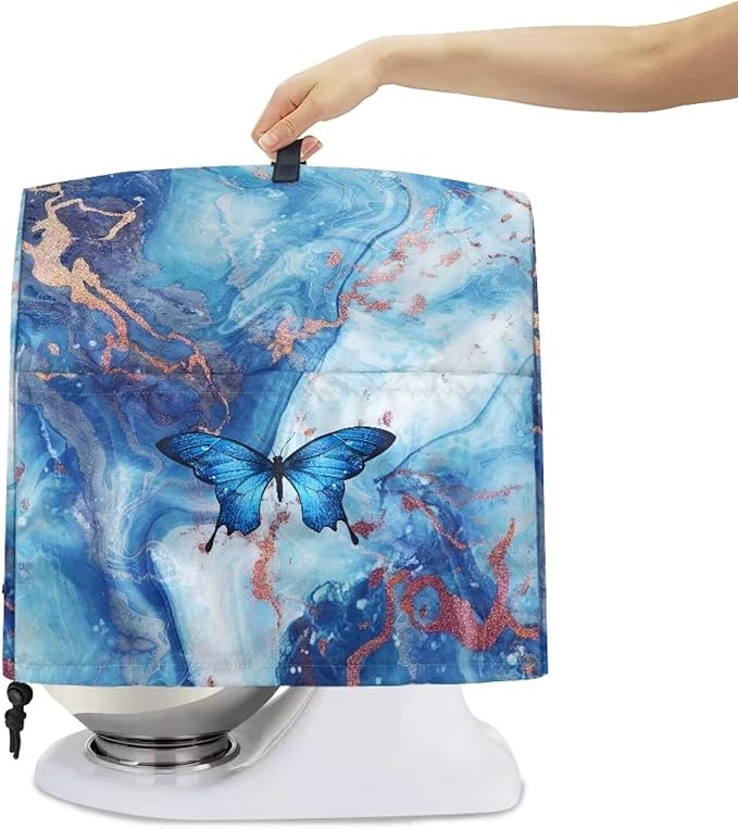 Blue Marble and Butterfly Mixer Covers Stand Mixer Dustproof Cover Compatible with Kitchen Aid Mixer Washable Stand Mixer Covers for 6-8 Qt Mixer