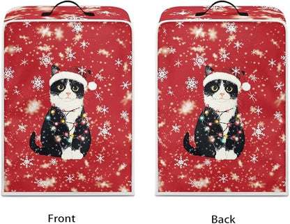 Coffee Maker Cover - Christmas Cat Dust Protector - Small Mixer Machine Covers - Washable Foldable