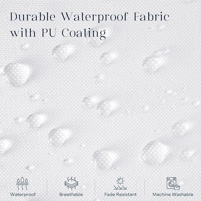 Phantoscope Pack of 4 Premium Outdoor Pillow Inserts, Dual Usage Waterproof Throw Pillows No Cover Needed, Decorative Couch Sham Cushion Stuffer Patio Couch Tent, White 18 x 18 Inches