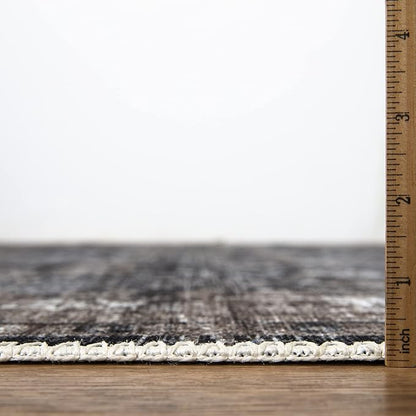 Bloom Rugs Washable Non-Slip 10x14 Rug - Black/Brown Traditional Oriental Area Rug for Living Room, Bedroom, Dining Room, and Kitchen - Exact Size: 10' x 14'