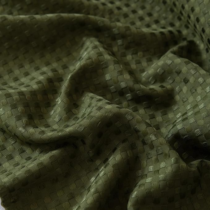 Queen Bed Skirt, Wrap Around Bed Skirt with Pleated Corner, 14 Inch Drop Pleated Waffle Weave Bedskirts, Anti-Slip, Microfiber, Green, 14'' Queen