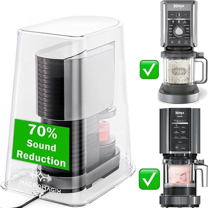 Oversized Sound Reducing Blender Cover – Compatible with Ninja Creami (All Models Except Breeze) & Most Under-Cabinet Blenders – CHECK DIMENSIONS BEFORE BUYING