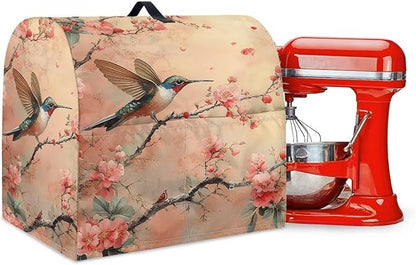 Hummingbird with Flower Mixer Covers Washable Stand Mixer Dust Cover Fit Kitchen Aid Mixer 4.5-8 Quart Home Kitchen Small Appliance Protector