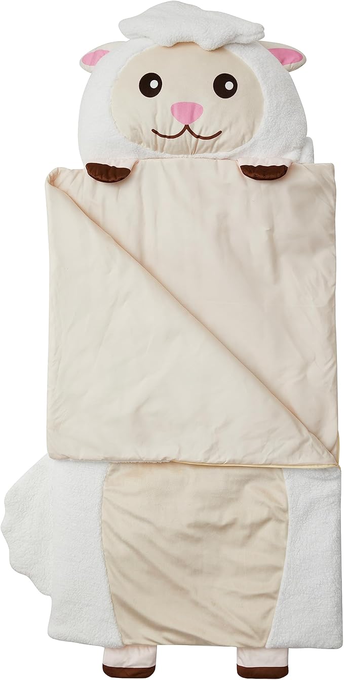 Kid's Nap Buddies Character Preschool Nap Mat, Toddler Sleeping Bag with Pillow for Daycare, Ages 3+