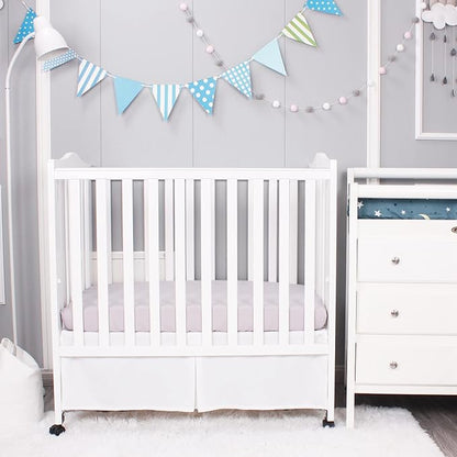 Belsden Pack of 3 Mini Crib Sheet Set, Pack N Play Sheet Set for Baby Boys and Girls, Cloudy Soft Touch and Machine Washable, Fitted Playard/Portable Crib Sheet, White & Grey & Light Grey