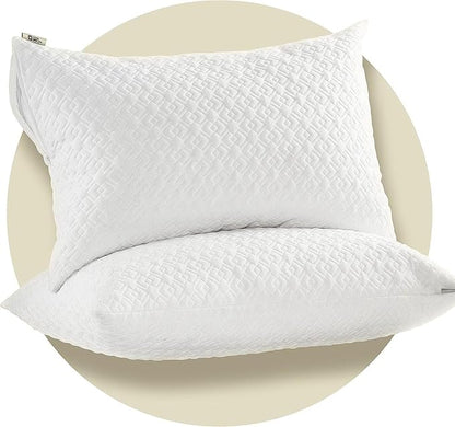 CoolShields Pillow Protector (2 Pack) Queen – Waterproof Zippered Pillow Covers, Hypoallergenic, Premium Pillowcase Encasement for Better Sleep