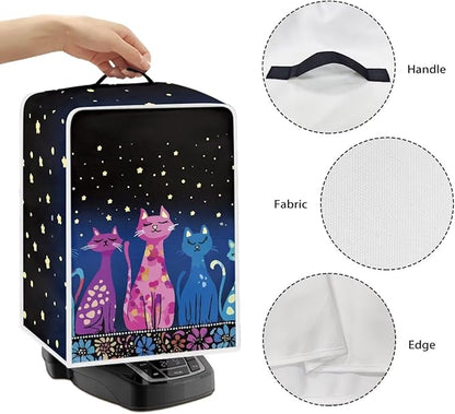 Coffee Maker Cover Dust Cover, Art Washable Dustproof Mixer Protector with Top Handle, Foldable