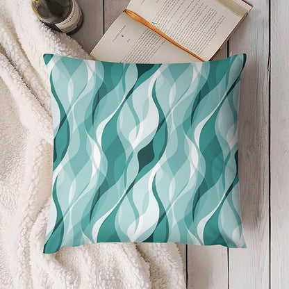 Teal Throw Pillow Covers Abstract Turquoise and Grey Striped Decorations for Bedroom Living Room Farmhouse Sofa Pillows Bed Couch 12x12 Inch