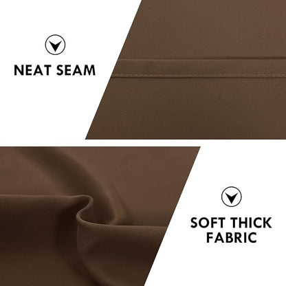 DWCN Blackout Curtains for Bedroom - Thermal Insulated Privacy Energy Saving Rod Pocket Drapes for Living Room, W 38 x L 63 Inch, Brown, Set of 2