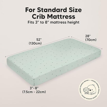 KeaBabies 2-Pack Baby Crib Sheets for Boys, Girls - 52x28 Viscose Derived from Bamboo Toddler Bed Sheets Neutral, Fitted Crib Mattress Cover for Standard Baby Bedding, Soft & Cozy (Bunnies)
