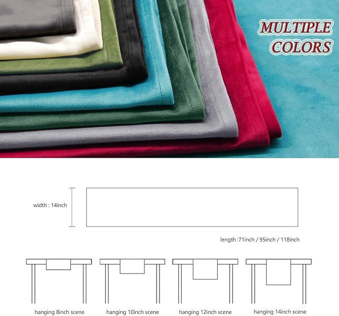 BALCONY & FALCON Velvet Table Runner 14"x95" Red Luxury Machine Washable Farmhouse Vintage Runner for Table Dining, Party, Wedding, Birthday, Easter, Thanksgiving & Christmas & Home Décor