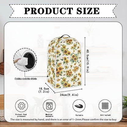 Talayituse Sunflower Bee Print Blender Dust Cover, Fingerprint Protection Cover for Stand Mixer or Coffee Machine, Home Kitchen Appliance Covers for Stain Dust Resistant Supplies