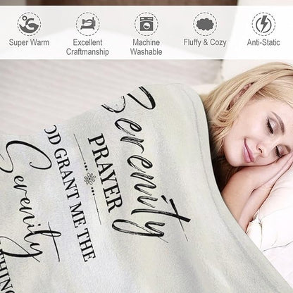 Serenity Prayer Christian Throw Blanket - Soft, Warm & Cozy Fleece for Couch, Sofa & Bed - 40"x50"
