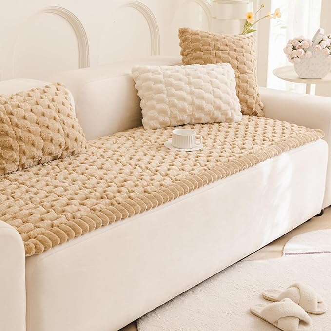 Plush Pet Sofa Covers for Dogs Washable Couch Protector for Cushion, Dog Friendly Furniture Covers Protector