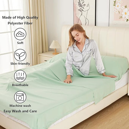 Sleeping Bag Liner Camping Adult Sleep Sack Lightweight Travel Sheet for Hotel Bed Compact Ultralight Essential Cleaning Supplies Kit Travel Bedding Set for Backpacking