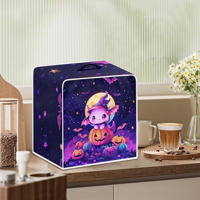 Coffee Maker Covers for Kitchen Counter Halloween Axolotl Coffee Machine Dust Protector with Handle