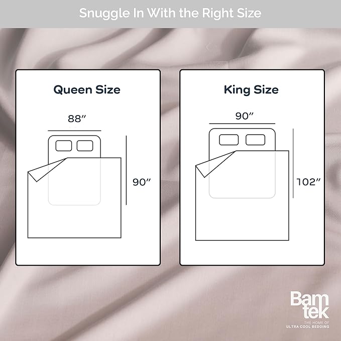 Duvet Cover Set - 100% Viscose Derived from Bamboo Duvet Cover King Size, 3 PC Luxury Cooling Duvet Cover for Hot Sleepers, Buttery Soft Comforter Cover & 2 PC King Pillowcases, Blush