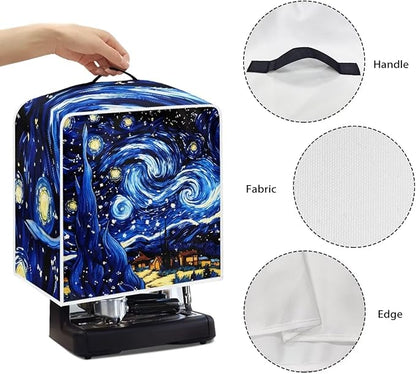Starry Night Print Coffee Maker Cover – Dust Protection Stain Resistant Washable Appliance Cover Kitchen Decoration Gifts For Coffee Lovers