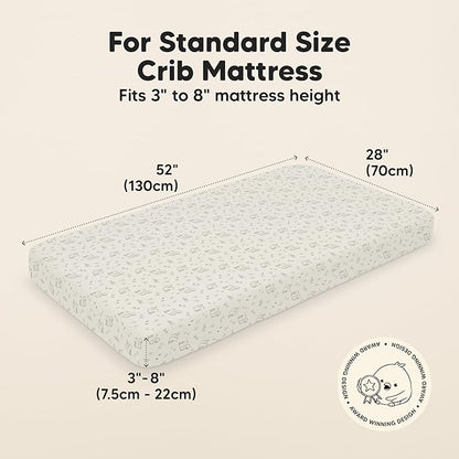 KeaBabies 2-Pack Baby Crib Sheets for Boys, Girls - 52x28 Viscose Derived from Bamboo Toddler Bed Sheets Neutral, Fitted Crib Mattress Cover for Standard Baby Bedding, Soft & Cozy (Pine Grove)