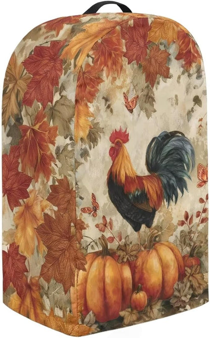 Pumpkins Rooster Blender Cover Turtle Coffee Maker Cover Dust Protection Appliance Covers for Kitchen Counter Anti Fingerprint Polyester Autumn Harvest Pattern