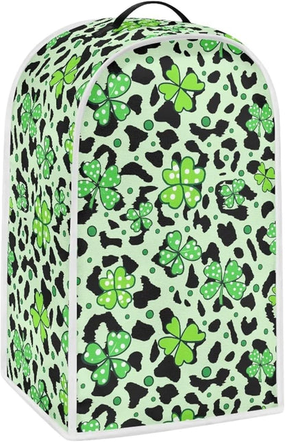 Talayituse Shamrock Leopard Print Blender Dust Cover, Fingerprint Protection Cover for Stand Mixer or Coffee Machine, Kitchen Appliance Covers for Stain Dust Resistant Supplies St Patrick's Day Decor