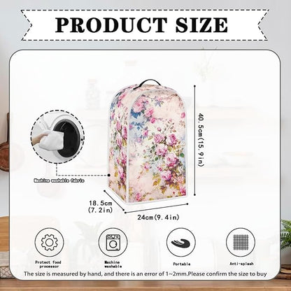 Talayituse Watercolor Rose Flower Print Blender Dust Cover, Fingerprint Protection Cover for Stand Mixer or Coffee Machine, Home Kitchen Appliance Covers for Stain Dust Resistant Supplies