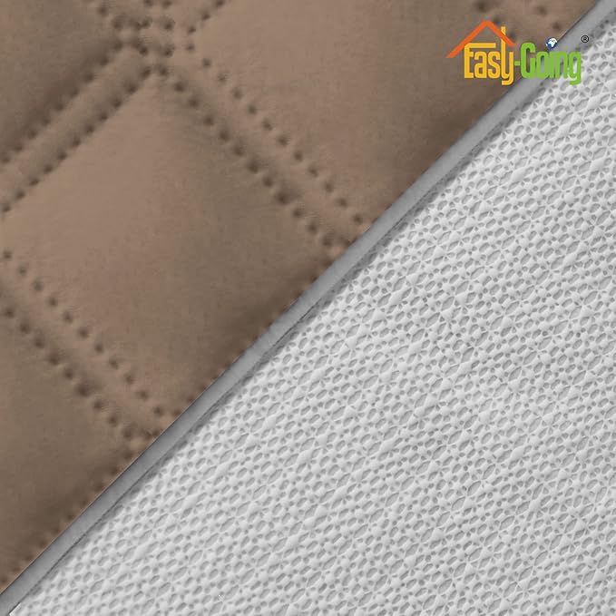 Easy-Going Waterproof Oversized Loveseat Covers Leakproof Couch Cover for 2 Cushion Couch Sofa Cover Washable Sofa Slipcover Non-Slip Furniture Protector with Pocket for Pets (Medium-XL, Camel)