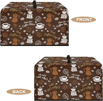 Microwave Oven Dust Cover, Coffee Heat-Resistant Waterproof Polyester Fabric Protection for Toaster Oven Air Fryer Dust Cover for Microwaves Ovens Machine Washable