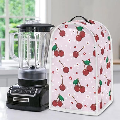 Blender Covers for Kitchen, Stand Mixer or Coffee Maker Appliance Dust Covers with Handle for Home Kitchen Decor, Cherry Pattern