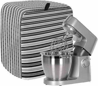 Black Stripes Stand Mixer Dust Cover with Storage Pocket & Handles, Fits All Tilt Head & Bowl Lift Modern Abstract Art Kitchen Appliance Cover Organizer Simple Chic Lines Bag Accessories, 6-8 Quart