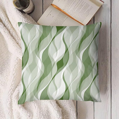 Green Throw Pillow Covers Modern Abstract Ombre Green Striped Decorations for Bedroom Living Room Farmhouse Sofa Pillows Bed Couch 16x16 Inch