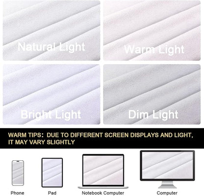 PrinceDeco White 100% Blackout Curtains 54" Long Blackout Curtains for Bedroom Linen Texture Solid Thermal Insulated with White Liner Luxury Decor for Nursery 52x54 Inch (2 Panels)