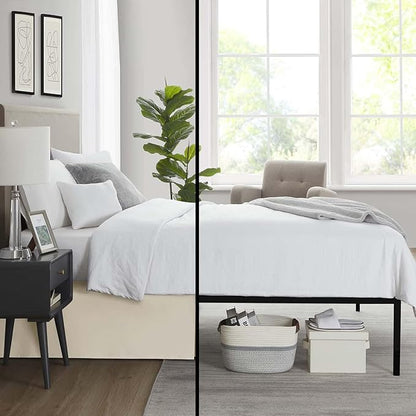 Nestl Cream Bed Skirt Queen Size - Queen Bed Skirt 14 Inch Drop - Brushed Microfiber - Hotel Quality Pleated Bed Skirt - Shrinkage & Fade Resistant