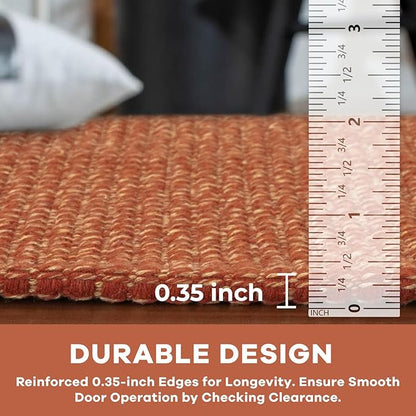 KOZYFLY Extra Long Runners for Hallways 3x18 ft Washable Kitchen Runner Non Slip Rubber Backed Hallway Rug Cotton Entryway Runner Rug Floor Carpet for Indoor Hall, Kitchen, Stair, Orange/Tan