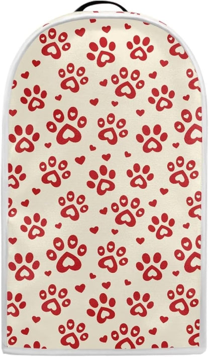 Talayituse Red Dog Paw Heart Print Blender Dust Cover, Fingerprint Protection Cover for Stand Mixer or Coffee Machine, Kitchen Appliance Covers for Stain Dust Resistant Supplies Valentine's Day Decor